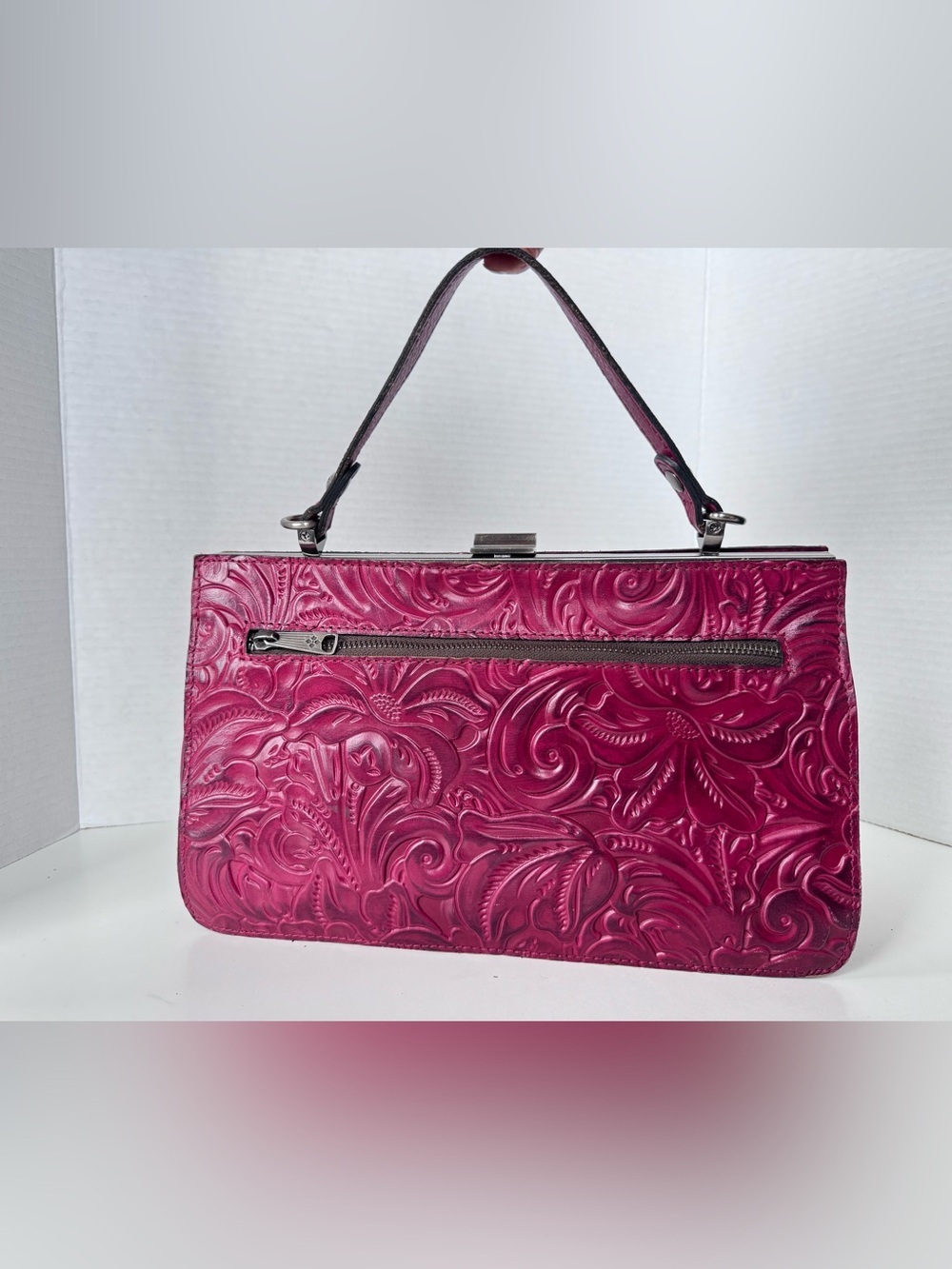 Patricia Nash Ardella Western Cowgirl Embossed Tooled Leather Handle Bag Purse